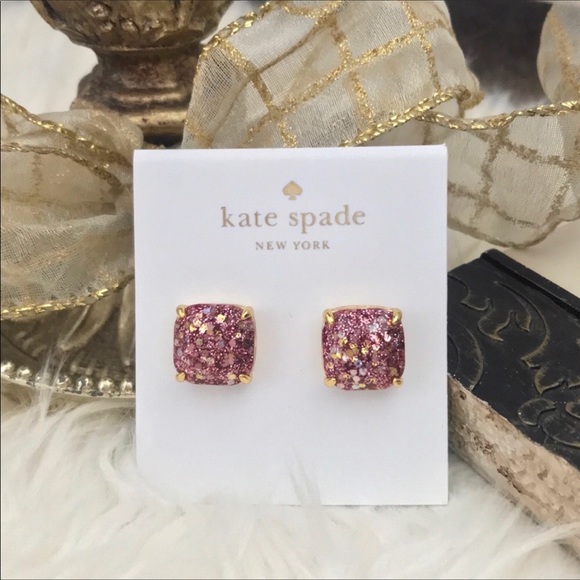 Kate Spade Purple Glitter Stud Earrings - Picture 4 of 5